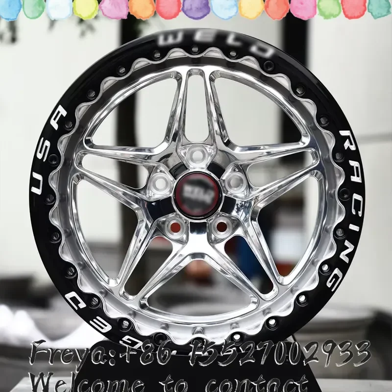 Фото Кованые диски WELD S81 Drag Beadlock 17x10 15x10 5x114.3 5x4.5, полированные, 5 спиц, вылет 3-4, для Mustang GT Drag Wheels №3
