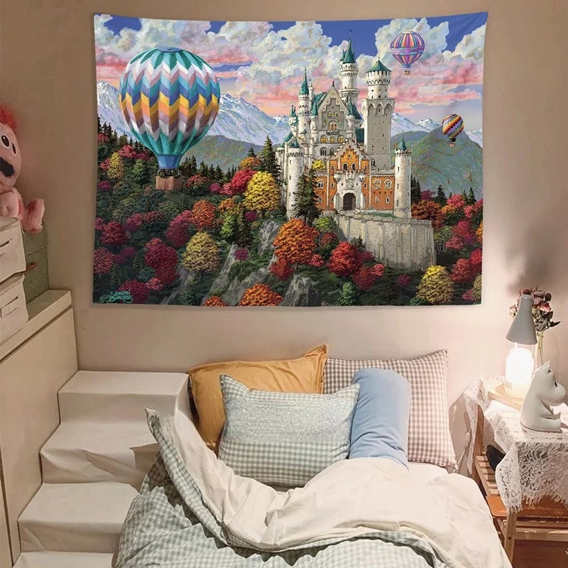 

Bohemian Aesthetic Room Wall Decor Tapestry Wall Hanging Van Gogh Painting Teen Children Indie Bedroom Decoration Cute Mural