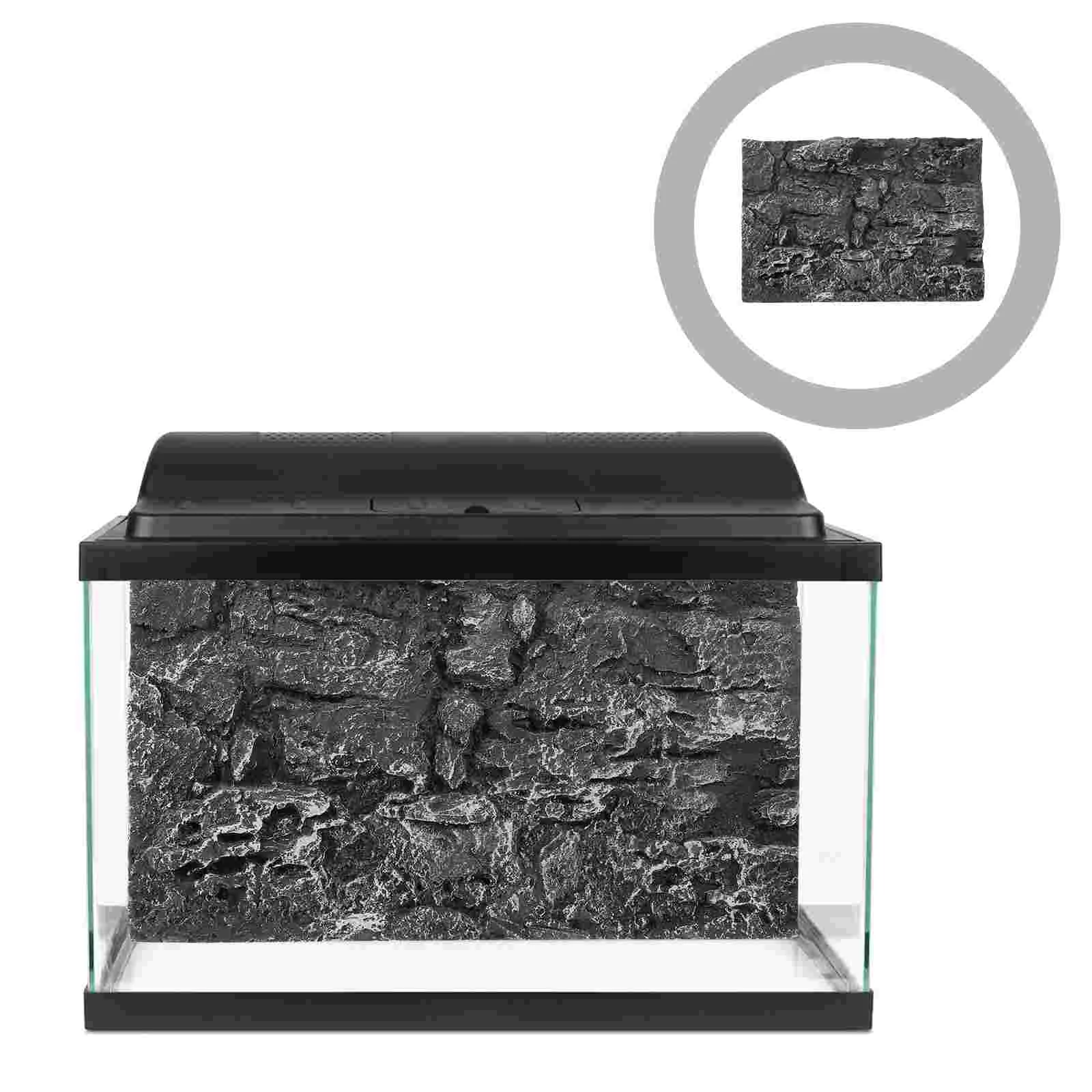 Background Rock Slab Fish Tank Decorations Glass Rocks Terrarium Containers Reptile Boards Aquarium