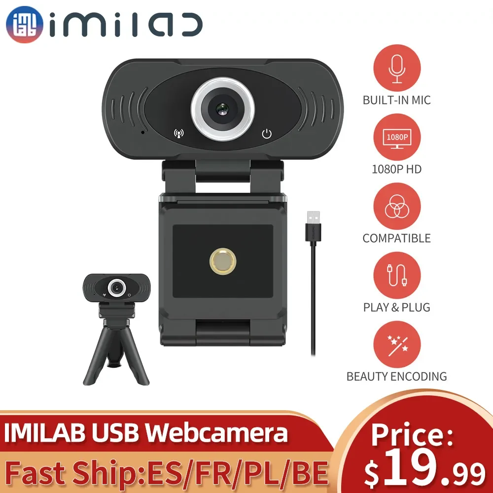 

IMILAB 1080P Full HD корпоративная камера со встроенным двойным микрофоном USB веб-камера PLUG & PLAY для настольных ноутбуков веб-камер для ПК