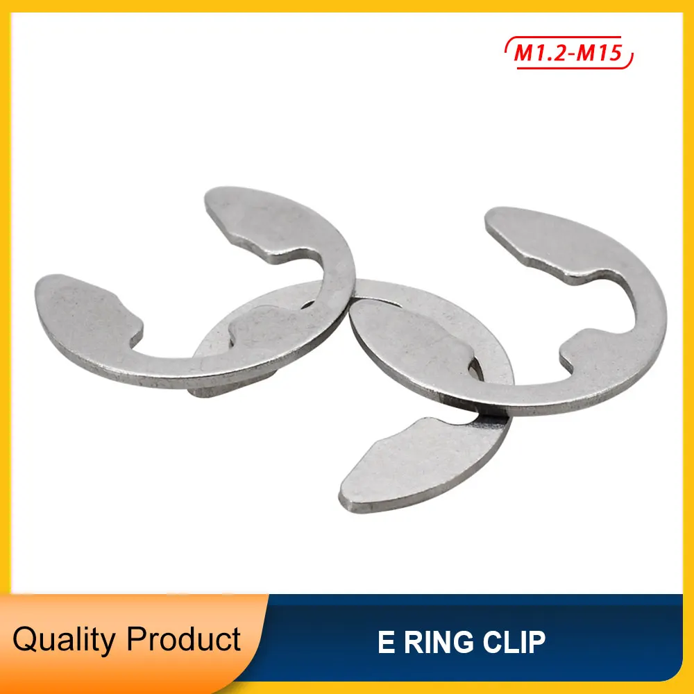 

M1.2 M1.5 M2 M3 M4 M5 M6 M8 M9 M10 M12 M15 304 Stainless Steel External Retaining Ring E Clip Snap Circlip Shaft Washer Gasket