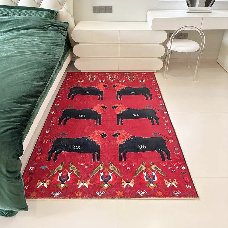 Ретро Художественный ковер с животными персидский большой пушистый для гостиной