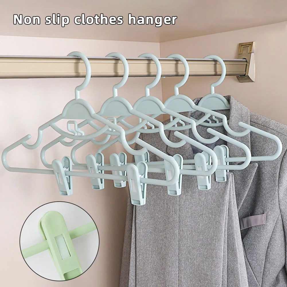 

10pcs Adult Clothes Rack With Clips Plastic Coat Hanger Non-slip For Home Household Supply