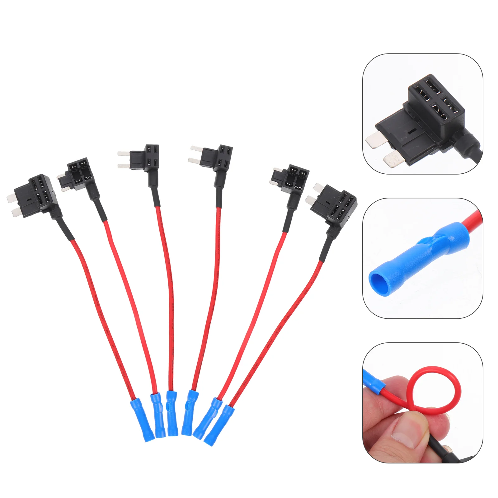 

6 Pcs Medium Wire Kit Automotive Replacement Fuse Holder Abs Hardwire