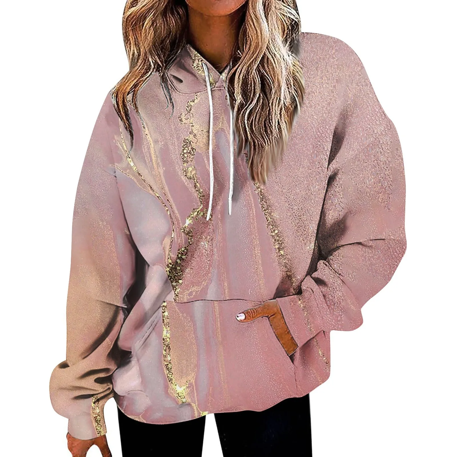 

Women'S Fashion Daily Versatile Casual Crewneck Sweatshirts Graphic Daily Long Sleeve Gradient Patchwork Printed Top Sweatshirts