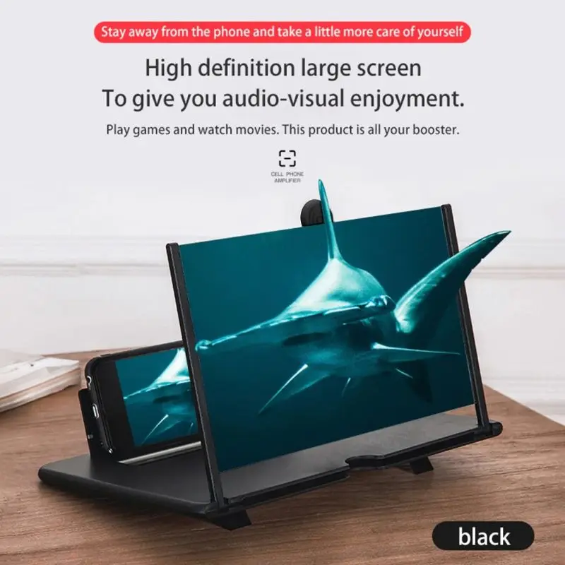 3d Magnifing Enlarger Projector For Videos And Movie– Foldable Phone Holder With Screen Amplifier–compatible With All Smartphone