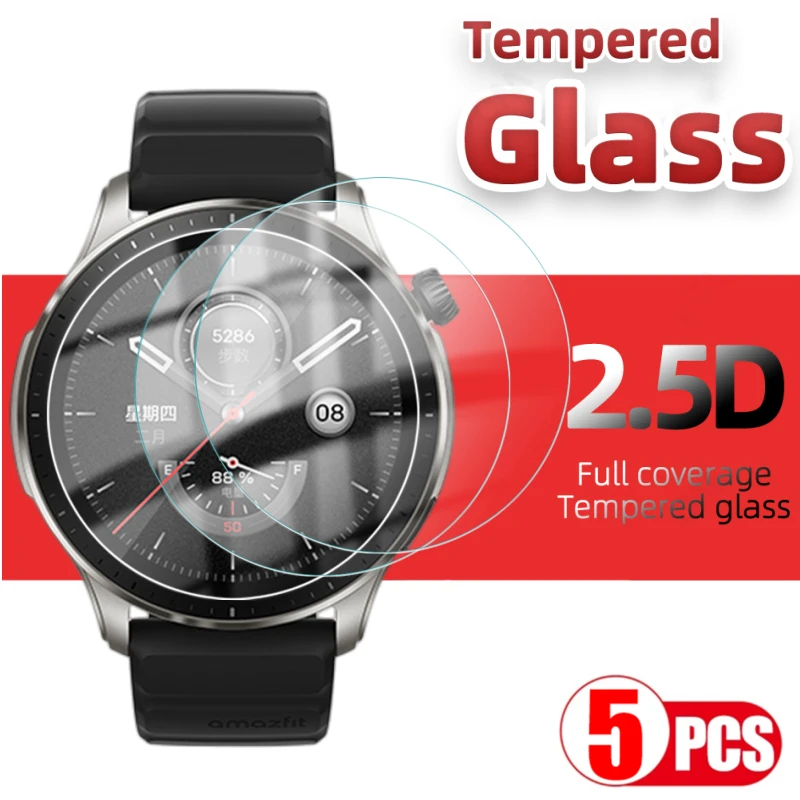 

5 шт. закаленное стекло для Amazfit GTR 4 защитная пленка для экрана для Huami Amazfit GTR 4 HD защитное стекло аксессуары для умных часов