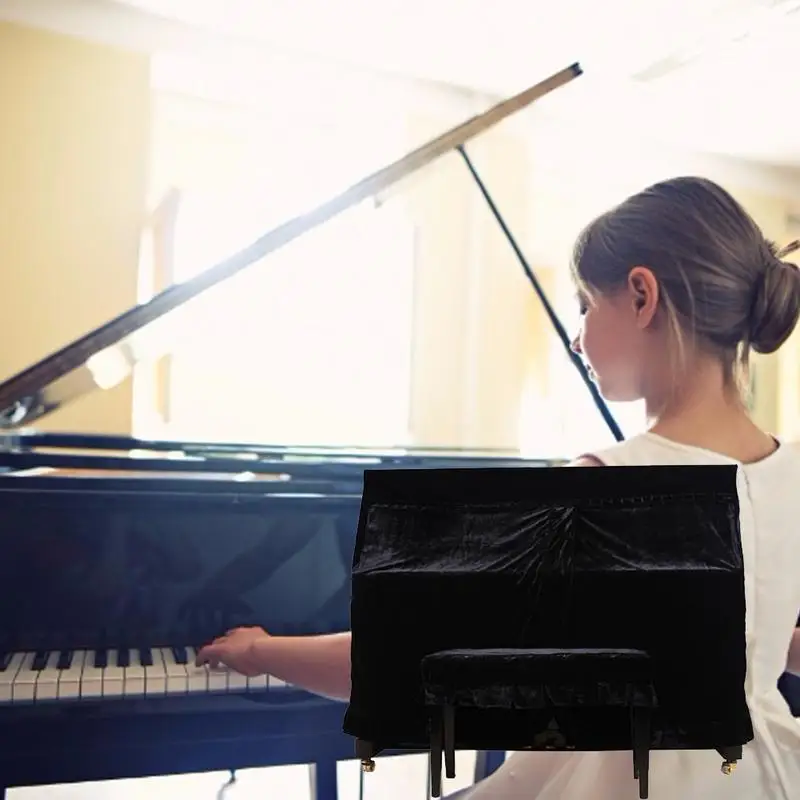 

Black Piano Cover Dust-proof Sun-proof Upright Piano Protective Cover Household Accessories Waterproof Piano Cover Cloth