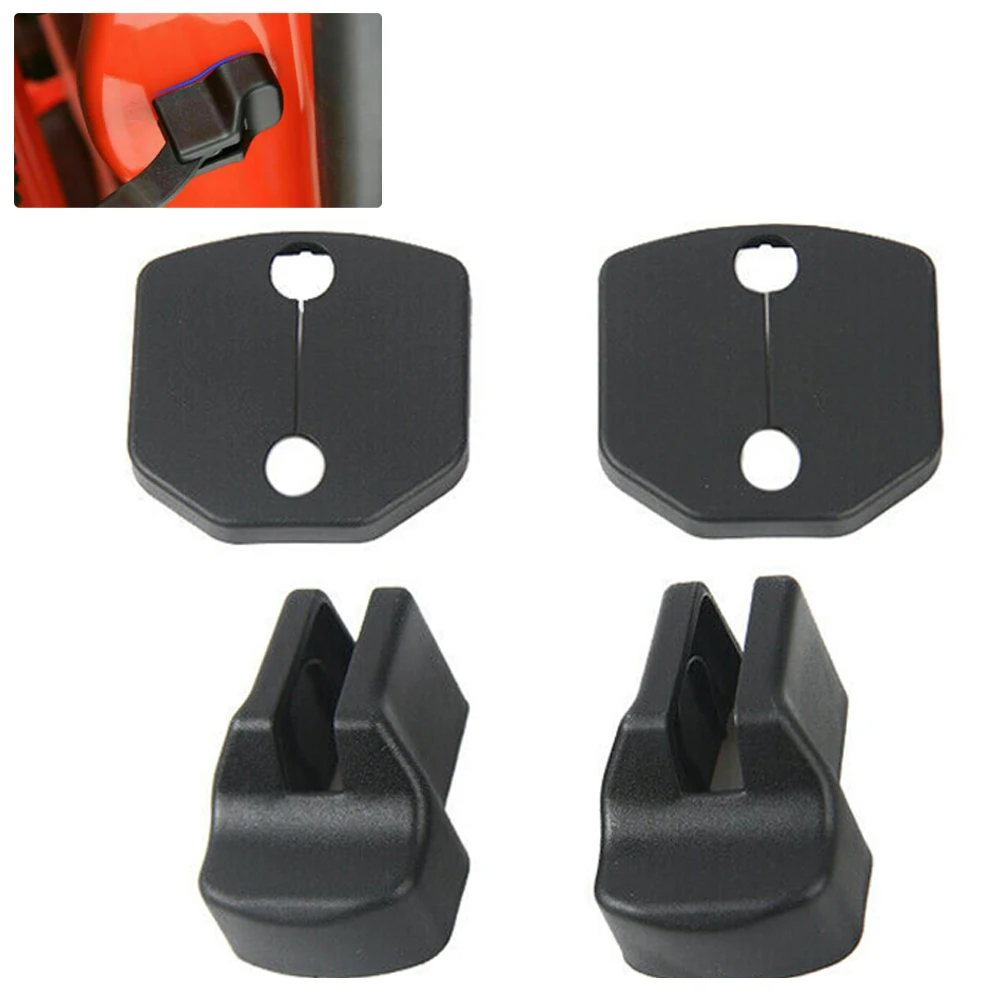 

4pcs Door Lock & Door Stopper Buckle Cover Protector Bezel Door Lock Protective Cover Interior Parts For Ford Mustang 2015-2021