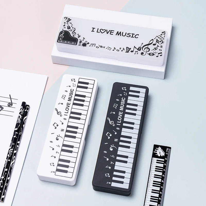 

Music Pencilcase Piano Keyboard Stationery Box Pencil Box Simple Gift Pencil Cases Music Note Pencil Box Back To School Supplies