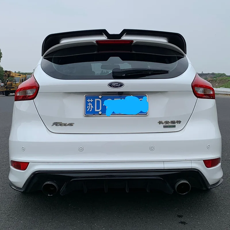 For Ford Focus Spoiler 2012-2016 Focus RS hatch-back High Quality ABS Material Car Rear Wing Primer Color Rear Front Bumper