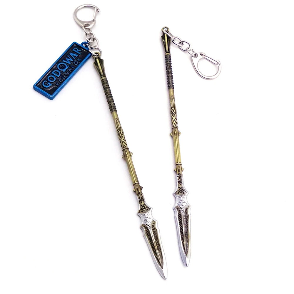 

Game God of War 5 Ragnarok Draupnir Spear Keychain Kratos Weapon Keyring Accessories Car Key Ring Pendant llaveros