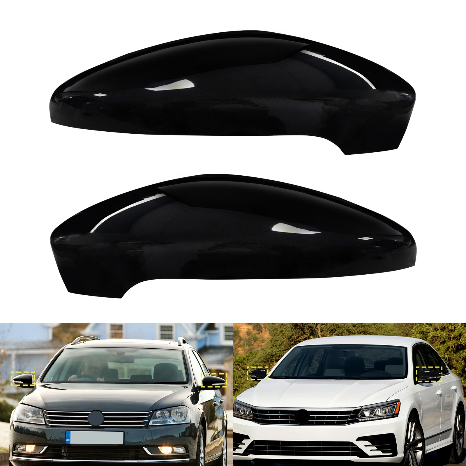 

Для VW Scirocco III 08-18 глянцевый черный крыло дверные боковые зеркала заднего вида крышки