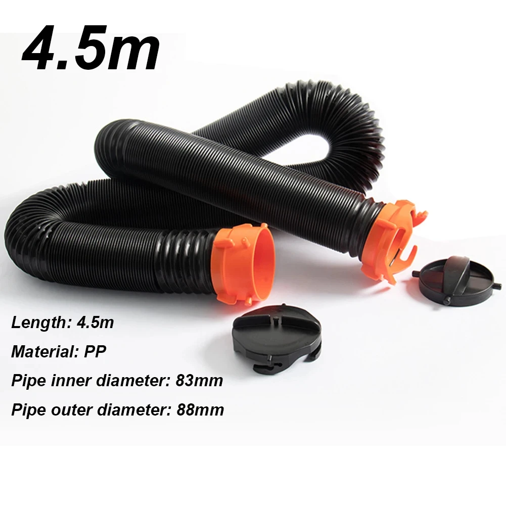 

Телескопическая канализационная труба 4,5 м 90 ° Канальный шланг, поворотный коленчатый шарнир, подключенный к канализационной трубу, канализационный клапан, аксессуары для прицепа для автофургонов