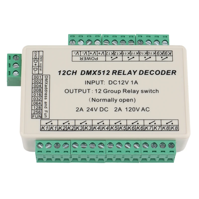 

12CH Relay Switch DMX512 Signal Controller Relay Output 12 Way Relay Switch, WS-DMX-RELAY-3CH