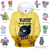 wanted default crow boys girls browlingss 3d hoodie sweatshirt stars kids shoot game cute cartoon clothing birthday gift