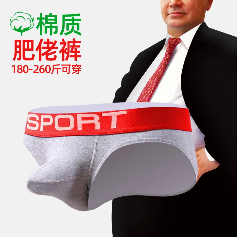 

Plus Size 4XL-6XL 90-130KG Mens Sexy Lingerie Comfortable Cotton Separate Pouch Briefs Wide Letters Waist Underwear Fat Pants