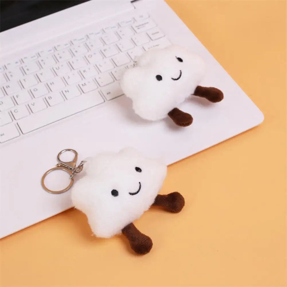 

Dropshipping Cloud Keychain Sweet Smile Lovely White Cloud Plushies Hanging Ornament Stuffed Doll Plush Key Ring Backpack Pendan