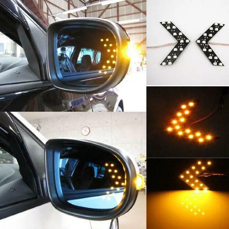 

10pcs 5 Colors Car Auto Side Rear View Mirror 14SMD LED Lamp Arrow Automatic Signal Light Turn Signal Light Accessories