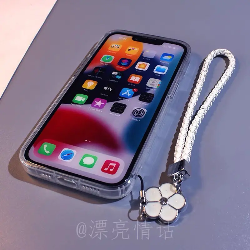 Cute Disney Mickey Mouse with lanyard Phone Case For iPhone 13 12 11 Pro Max XR XS MAX X Shockproof Soft Shell Y2k Girl Fundas