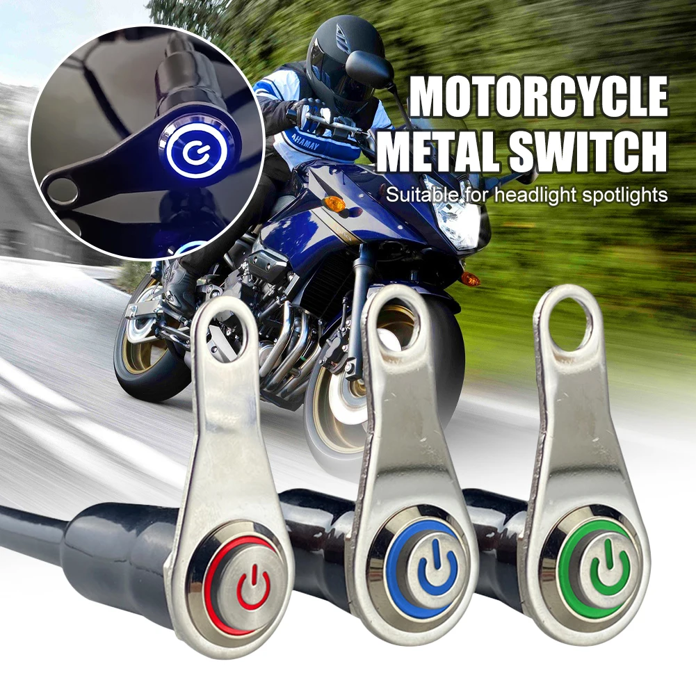 

Motorcycle Switch Push Button Connector for Electronic Bike Motorbike LED Light Headlight Aluminum Alloy Handlebar Switch