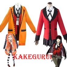 Disfraz de Kakegurui Jabami Yumeko Yomoduki Runa para niños y adultos, peluca de uniforme, Anime, Halloween