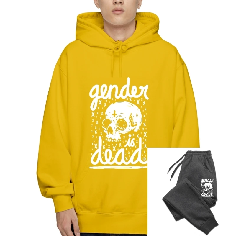 

Title: Gender is Dead - Unisex Black White Hoody - Screen Printed men Hoody