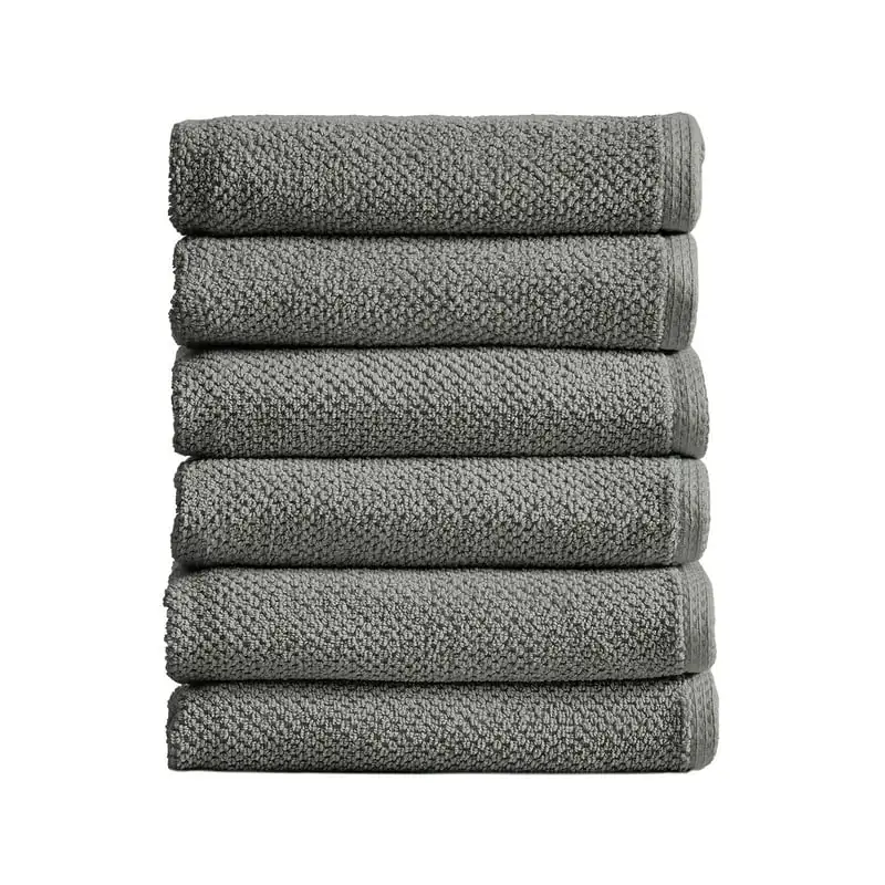 

Popcorn Textured Quick-Dry Towel Set (Hand Towel (6-Pack), Dark Grey)