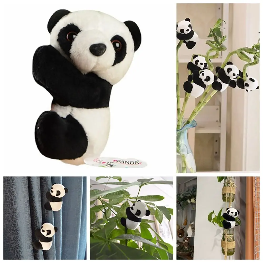 

Creative Home Decoration Black White Cute Pendant Plush Animal Toys Curtain Clamp Stuffed Doll Mini Hugging Panda Clip