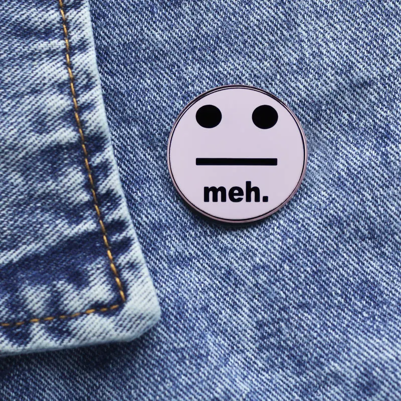 Meh эмалированная заколка Забавный саркастический значок забавное украшение на