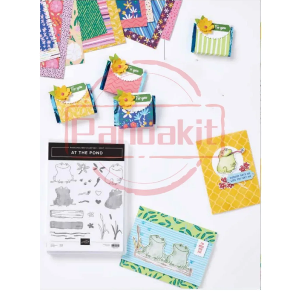 

The Frog At The Pond New Clear Stamps and Metal Cutting Dies Scrapbook Diary Make Card Decoration Embossing Template 2023 New