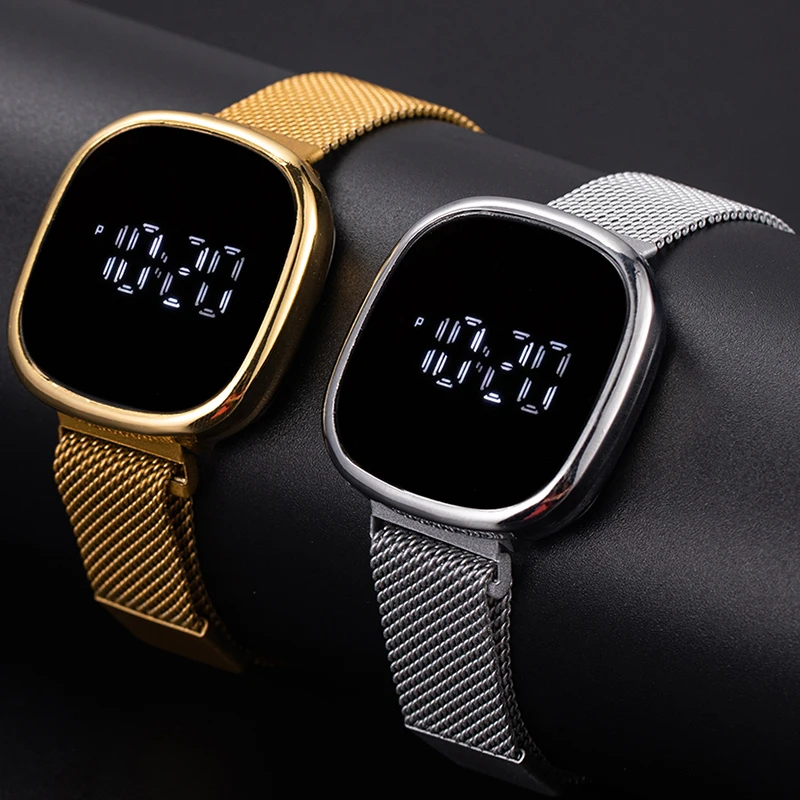 

Men's Sports Watches Mesh Steel Belt Led Electronic Clock Men Digital Wrist Watch Bracelet Femme Touch Screen Relogio Best Watch
