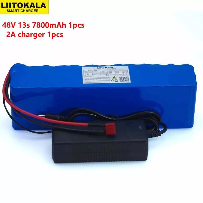 

Аккумулятор LiitoKala 18650 высокой мощности, 48 В, Ач, 13s3p + 2 канала