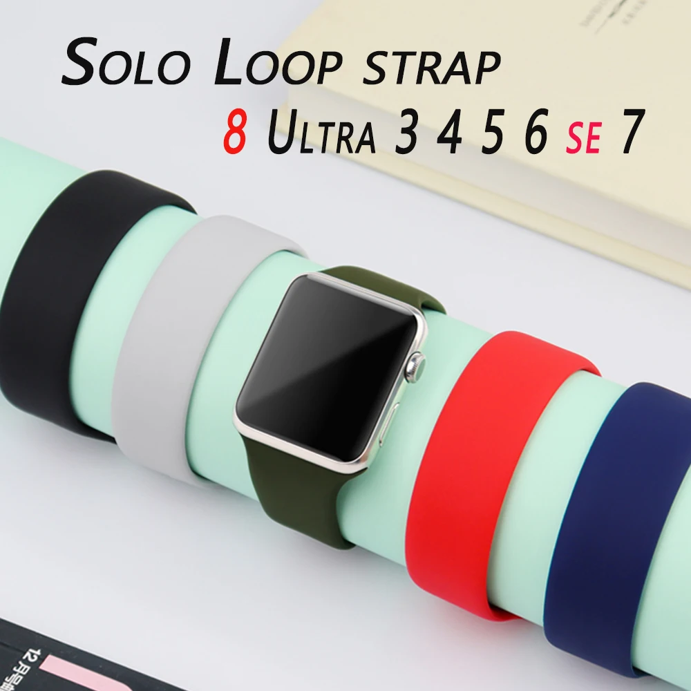 

Solo Loop For Apple Watch Band 44mm 40mm 45mm 41mm 49mm 38mm 42mm Elastic belt bracelet iWatch series 8 Ultra 3 4 5 6 se 7 Strap