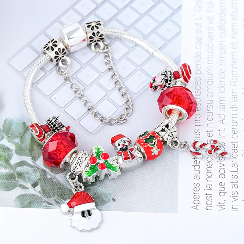 Высокое качество милые подвески Санта-Клауса браслет-подвеска подходит для