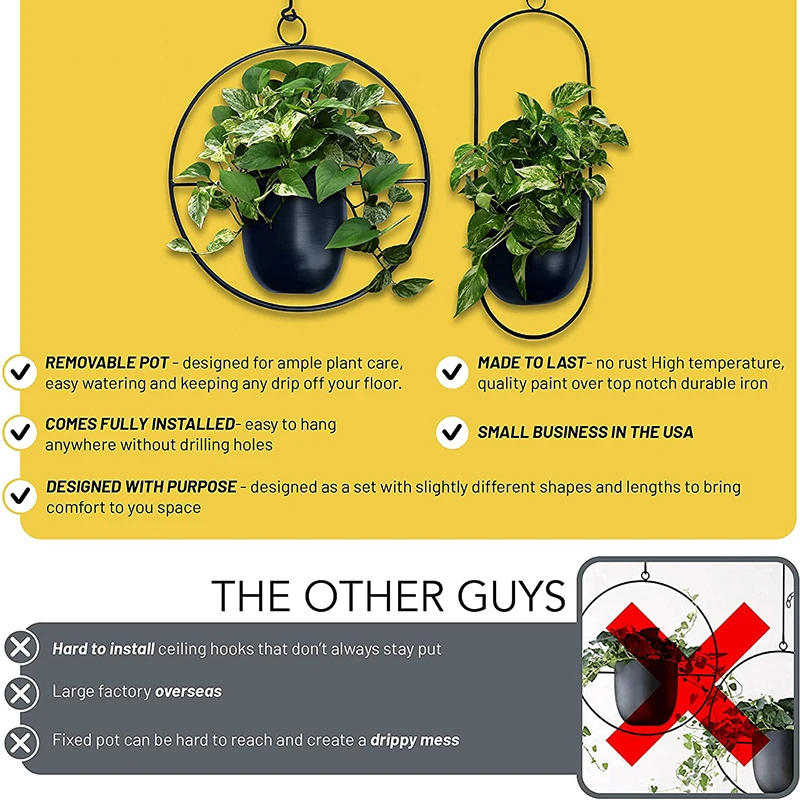 Подвесной кованый цветочный горшок подвесная цепочка металлическая посадочная