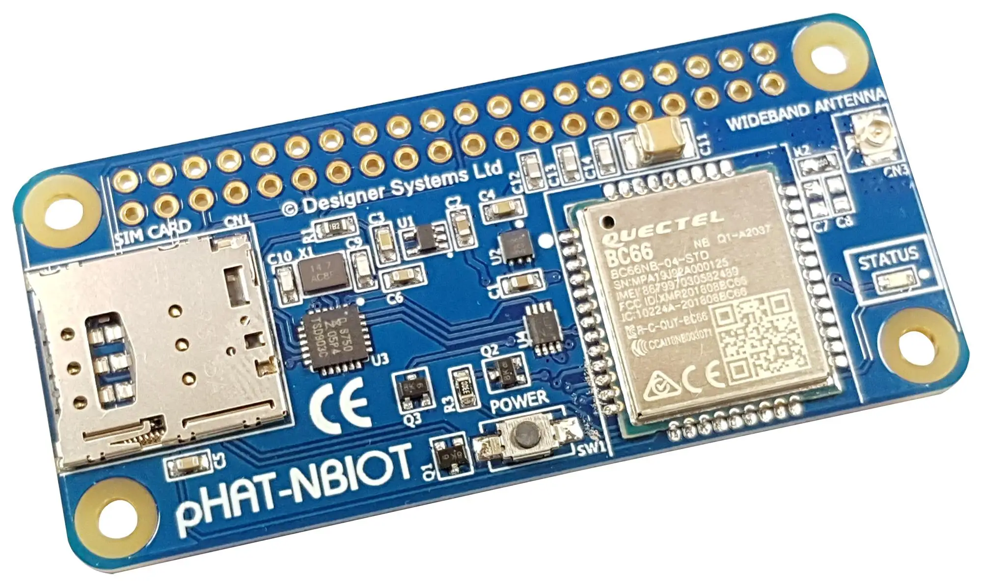 

PHAT-NBIOT Modem Module, LTE Cat NB1, Raspberry Pi