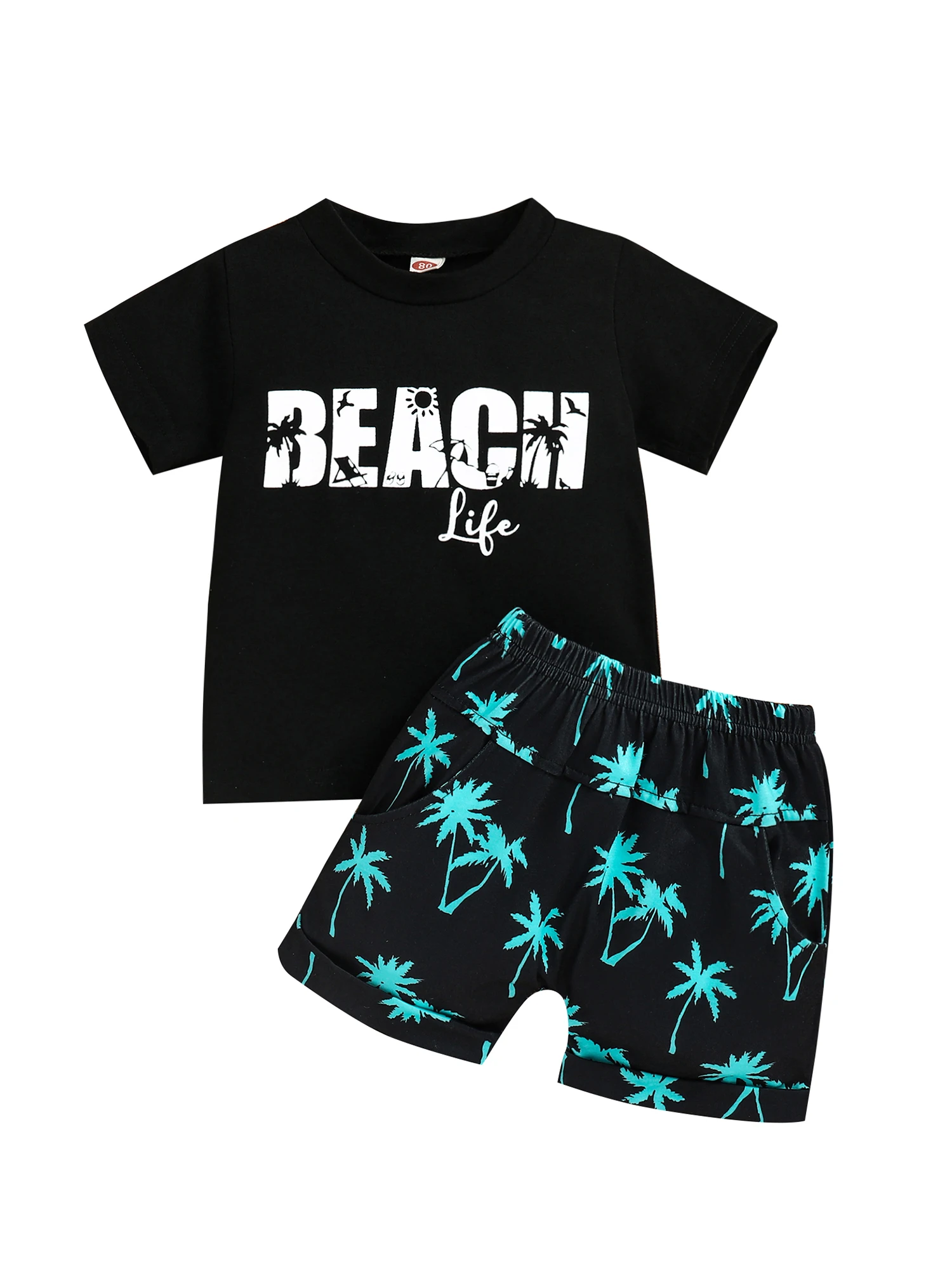 

2 шт., летняя гавайская рубашка с коротким рукавом и цветочным рисунком