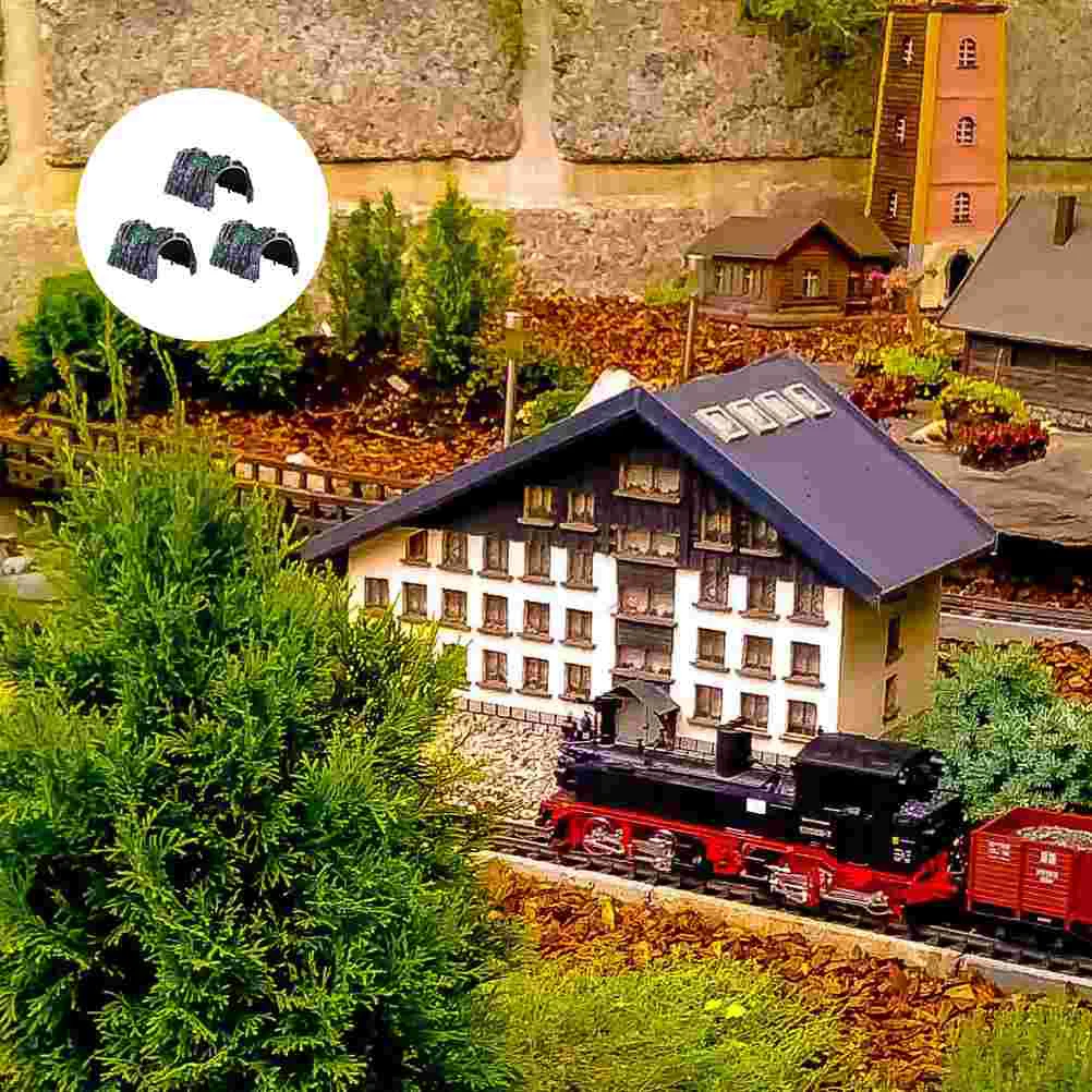 

3pcs Simulation Cave Models Plastic Railway Train Tunnel Figurines Toys for Kids