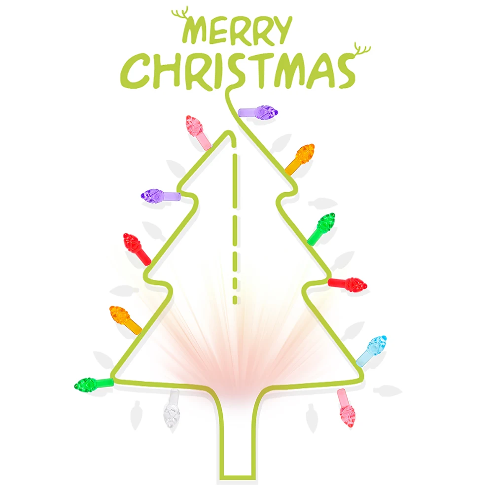 50 шт. разноцветные керамические лампочки для рождественской елки