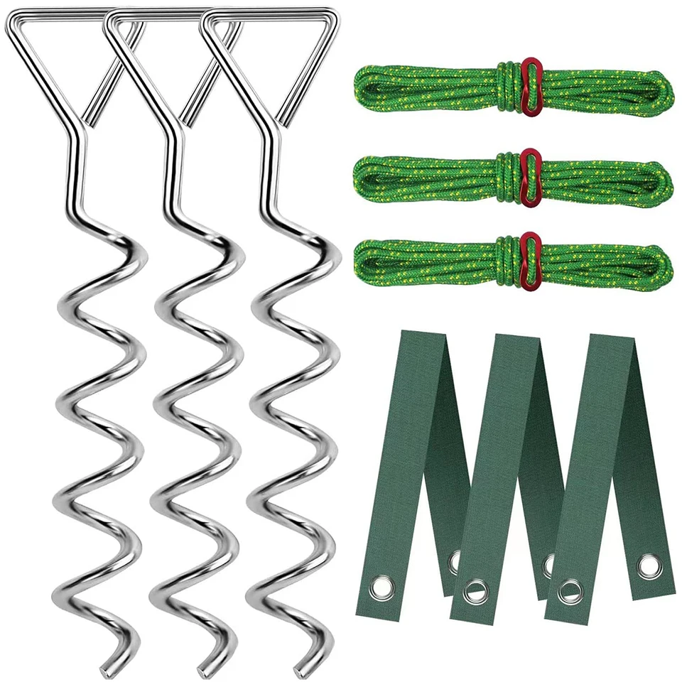 Garden Tree Stakes and Supports for Leaning Trees, Heavy Duty Spiral Tree Stake Kit for Young Trees Straightening Tent Stakes
