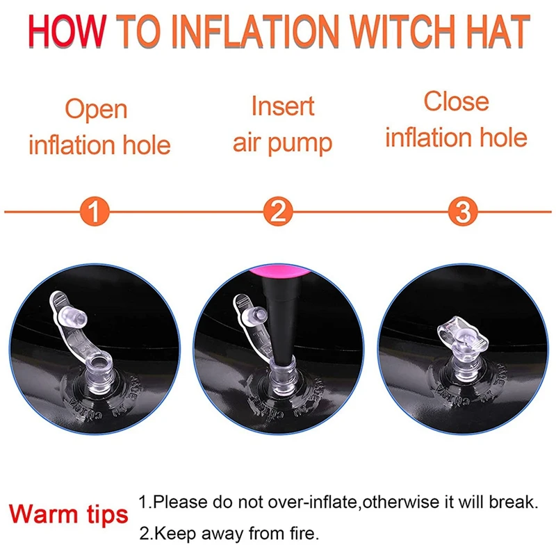 Halloween Party Toys Games Inflatable Witch Hat Ring Toss Game With Points Plastic Air Pump