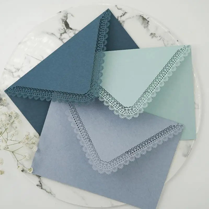 

3pcs/set Vintage Hollow Lace Envelopes For DIY Card Storage, Wedding Invitation, Gift Packing Customized