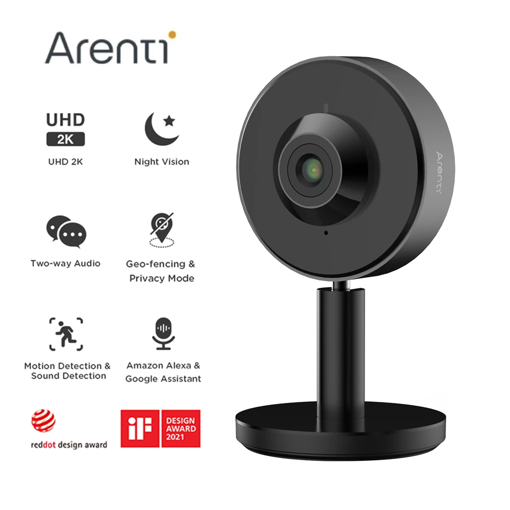 

Arenti Laxihub 2K Surveillance Cameras Indoor Home Security IP Camera Wi-Fi Wireless Cam Baby Monitor Night Vision 2.4 & 5GHz