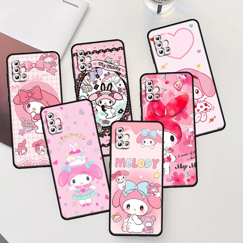

Pink Melody Cute For Samsung Galaxy A04 A04E A42 A12 A02S A91 A81 A71 A51 A41 A31 A21 A01 Silicone Black Phone Case Coque Capa