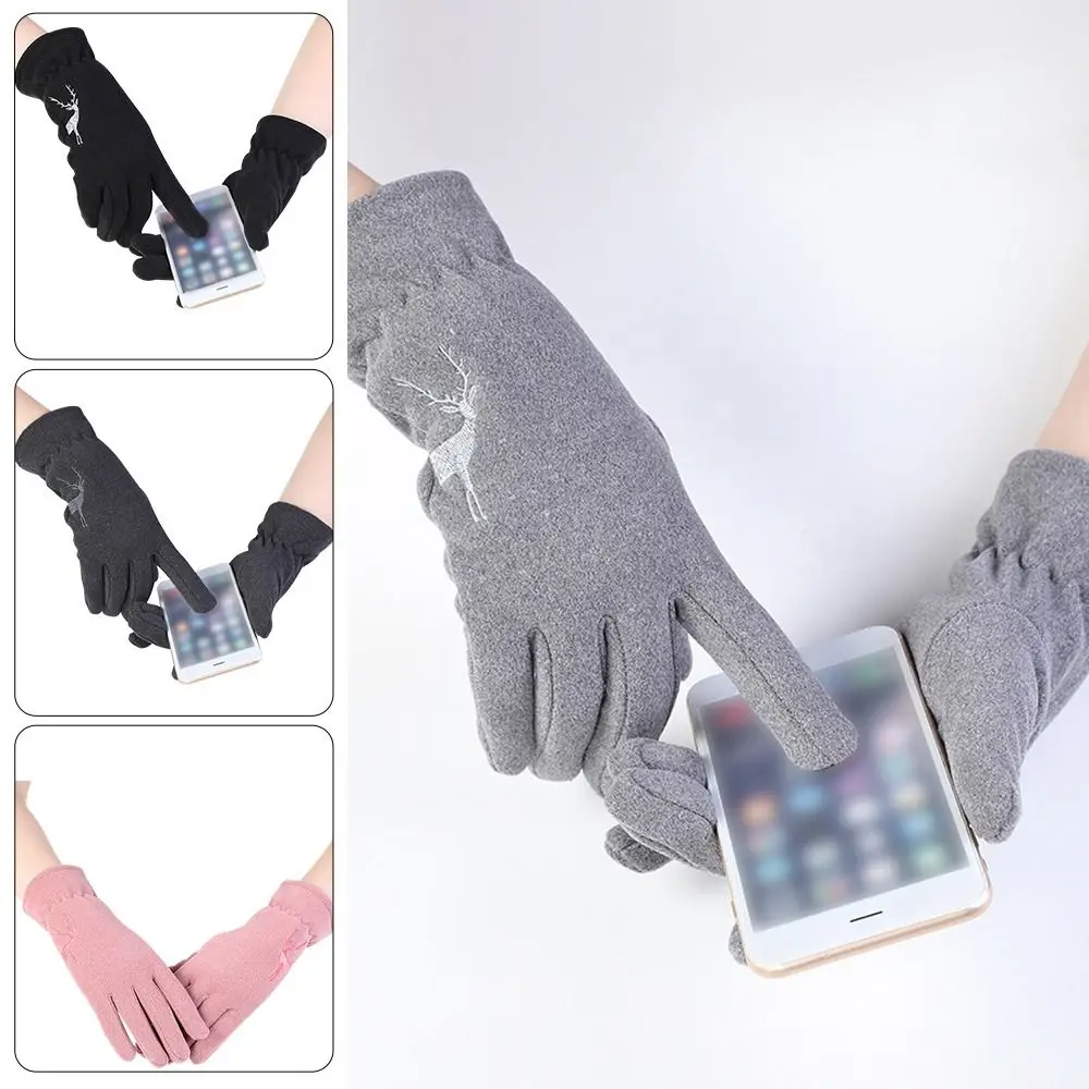 

Hot Sale Anti-skid Outdoor Sport German Velvet Riding Gloves Warm Mittens Women Gloves Full Finger Gloves