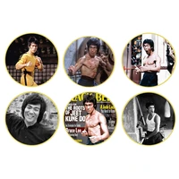 6pcsset gold plated kung fu star bruce lee coin home decor badge collection commemorative holiday gift