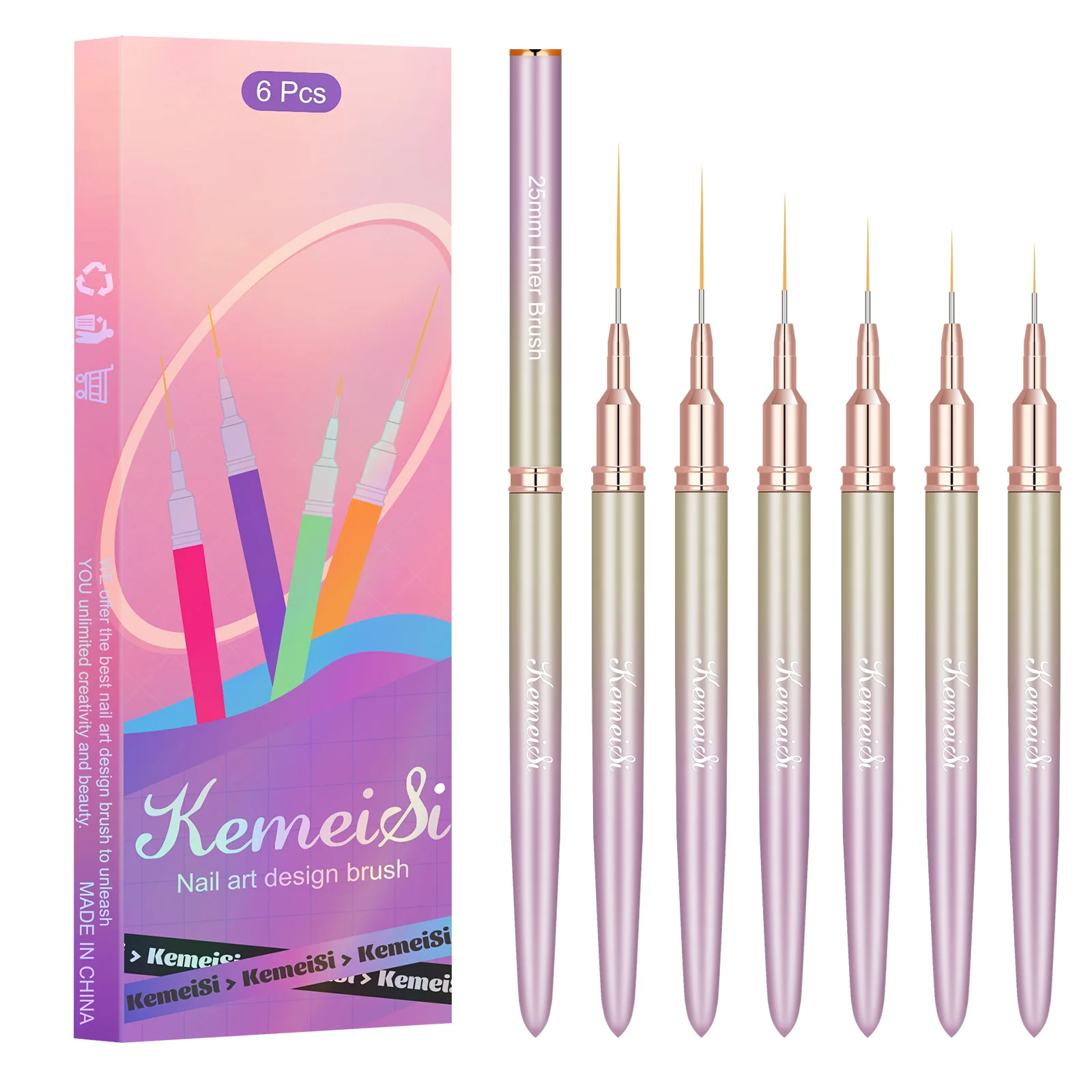 6 шт. инструменты для маникюра с деревянной ручкой