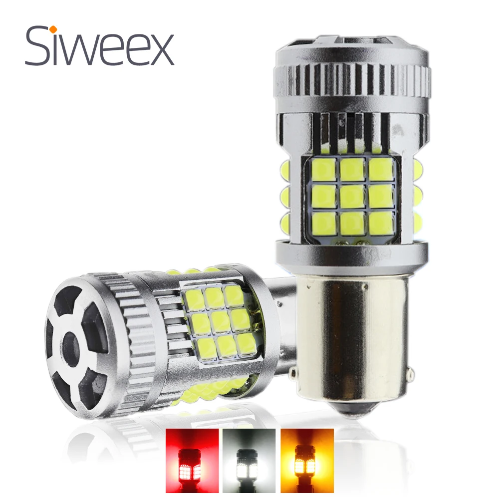 

2x1156 BA15S BAU15S 7440 T20 автомобильные 3030 36 SMD светодиодные с вентилятором стоп-сигналы поворотный сигнал лампы DRL Canbus Белый Красный Желтый DC 12 В