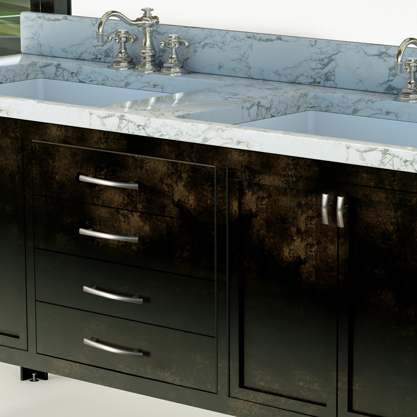 Винтажная ручка в форме арки бронзовая мебель старинном стиле